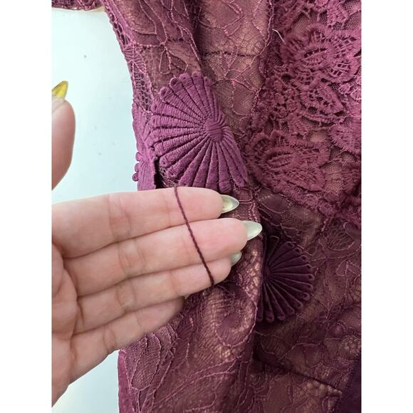 NEW Beguile Byron Lars Carissima Sheath Dress Size 16 Lace Burgundy Wine Corset - Picture 12 of 12